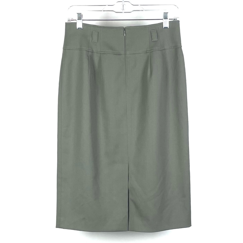 TALBOTS Petites Women's Olive Gray 60% Wool Blend Pencil Skirt 8 1345 - Picture 2 of 5